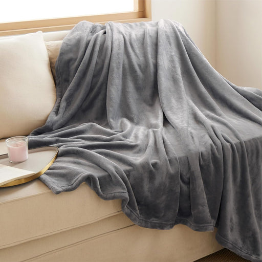 Soft Fleece Throw Bed Blanket for Couch Grey - Lightweight Fuzzy Cozy Halloween Decorations Blankets and Throws for Sofa