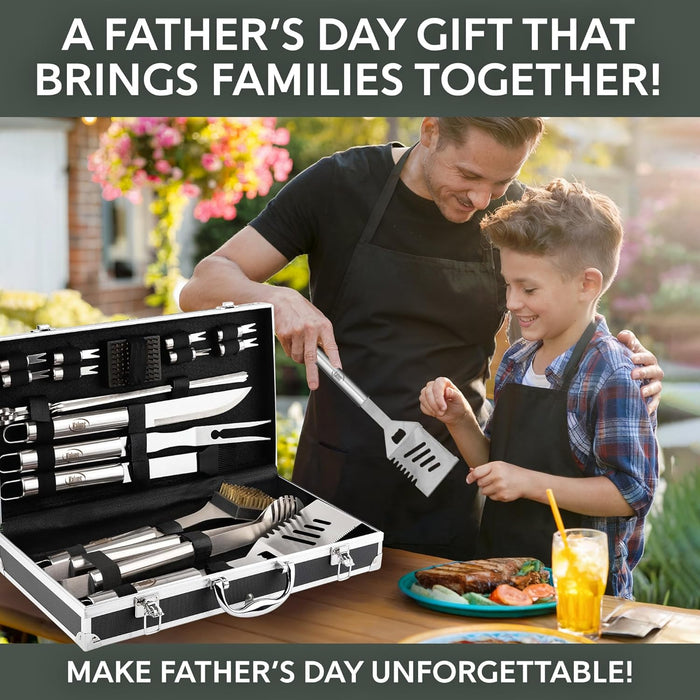 Grilling Accessories, Gifts for Men Christmas Grilling Gifts for Dad, Heavy Duty Stainless Steel BBQ Grill Tools Set for
