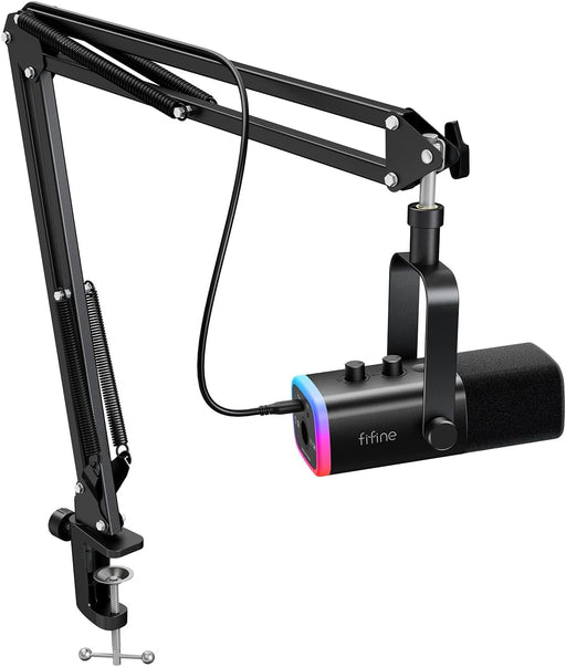 AmpliGame AM8T XLR/USB Gaming Microphone Set, Dynamic PC Mic