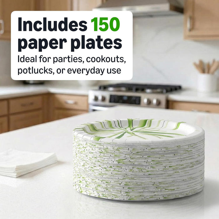 Everyday Paper Plates, 10 Inch, Disposable, 150 Count, Packaging May Vary