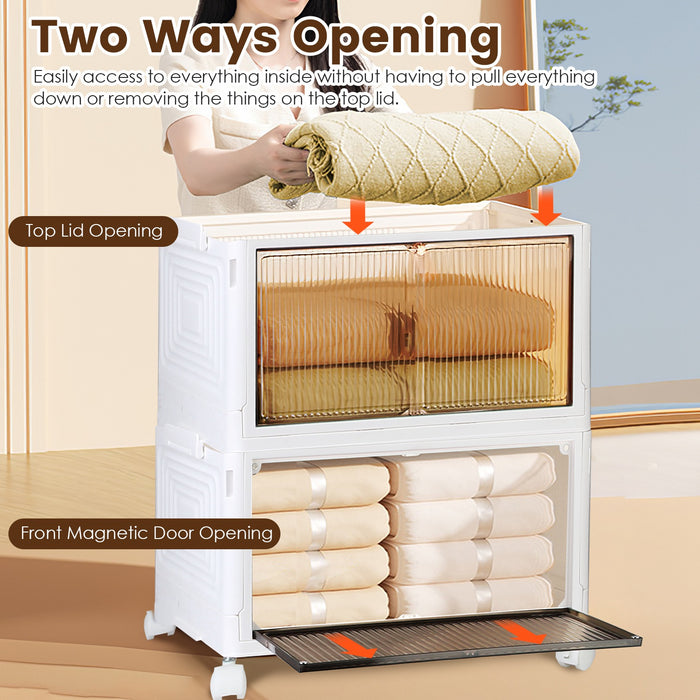 Four-Pack Rolling Collapsible Storage Bins