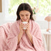 Pink Throw Blanket for Couch, Soft Cozy Gifts for Women, 50 * 60