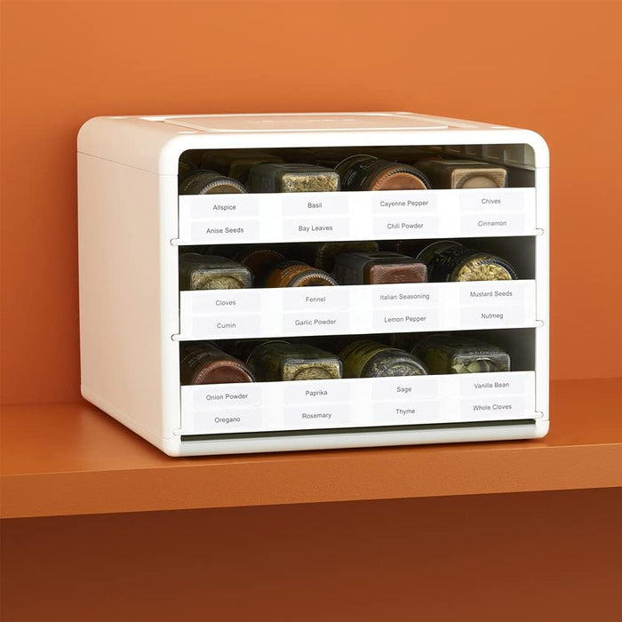 SpiceStack® Adjustable Spice Rack Organizer, Pull-Down 24-Bottle Seasonings and Spices Holder for Kitchen Cabinet and Pantry Organization with 104 Included Labels