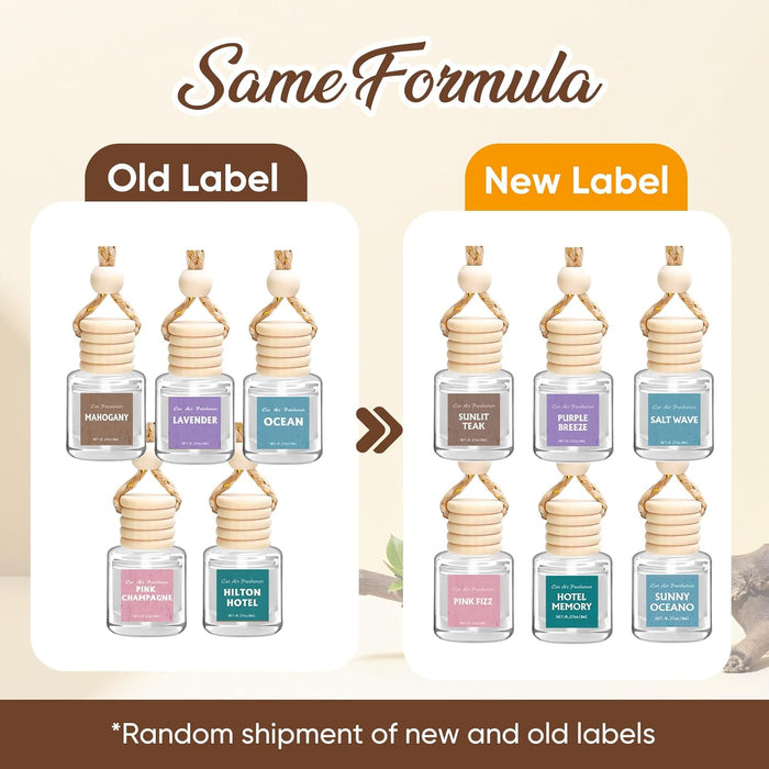 6Pack Car Air Freshener, Hanging Essential Oil Air Freshener Diffuser