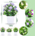 4 Pack Small Fake Plants with Flowers, Spring Home Bathroom Decor