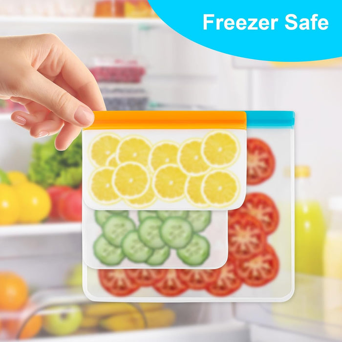 12 Pack Reusable Freezer Bags Dishwasher Safe, Leakproof Food Storage Bags, Silicone Bags for Food Storage Home Organiza