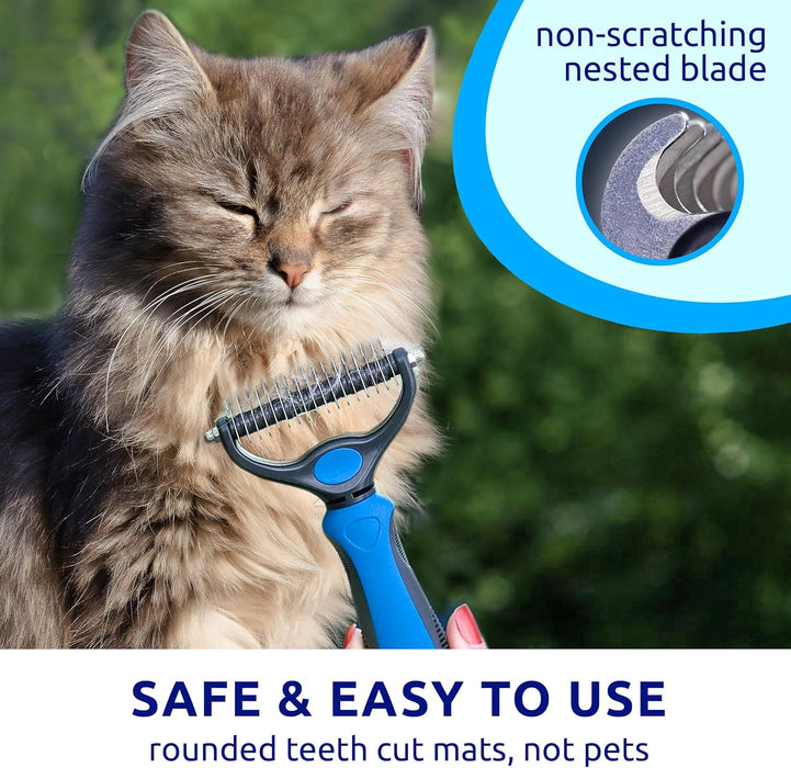 Deshedding Brush & Metal Comb Grooming Combo