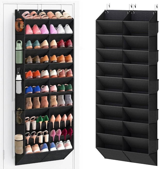 20-30 Pairs Over the Door Shoe Organizer with Side Mesh Pockets