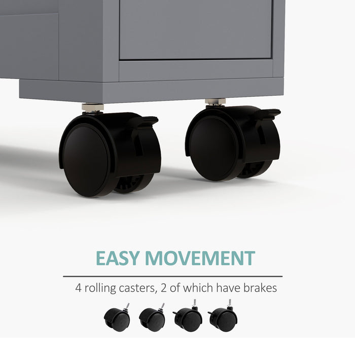 Slim Rolling Bathroom Storage Cabinet