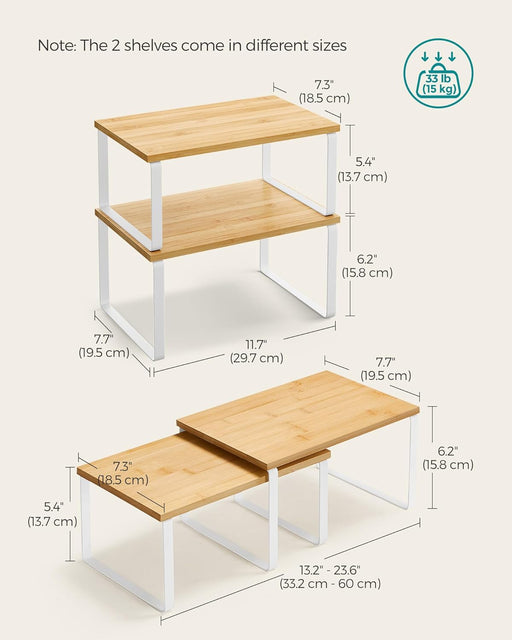 Cabinet Organizer Shelf, Set of 4 Spice Rack, Kitchen Storage