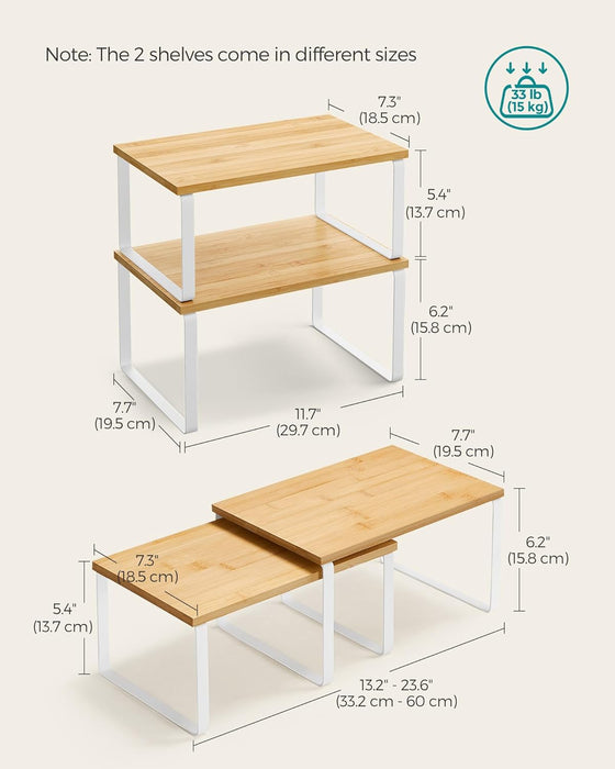 Cabinet Organizer Shelf, Set of 4 Spice Rack, Kitchen Storage