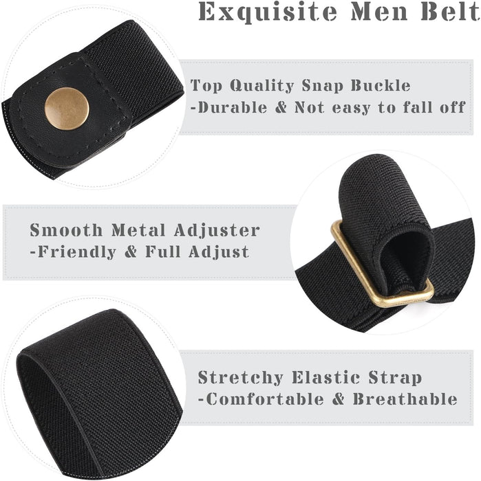 No Buckle Invisible Elastic Stretch Belt for Men/Women Fits waist 24-50in Father Day Gift