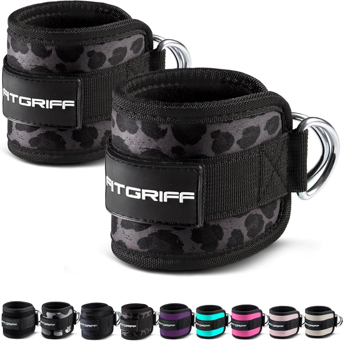 ® Ankle Straps V1 for Cable Machine (2 Pieces) - Gym Workout Equipment - Leg Pulley Attachment, Kickback Straps