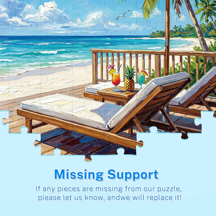 4-Pack 100 Piece Puzzles for Adults Seniors, Nature Landscape Jigsaw Puzzles 100 Pieces, Beach Resort Turtle Sunset Lighthouse Large Piece Jigsaw Puzzles for Seniors Adults Family Game Gifts 15"x11"