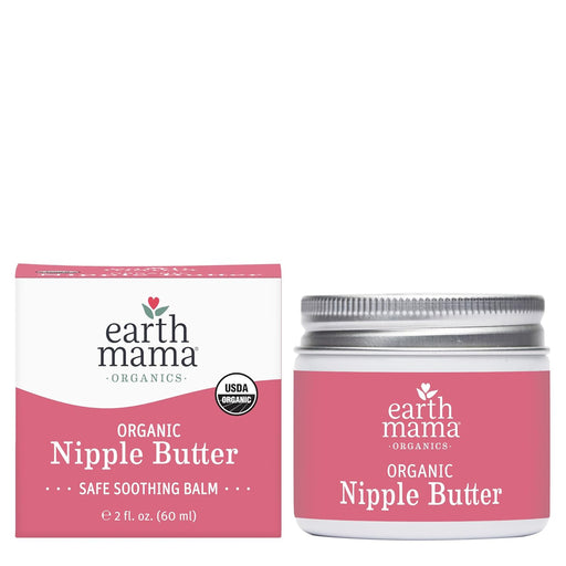 Organic Nipple Butter - 2 fl oz - Lanolin-Free Nipple Cream - Safe, Soothing Balm for Breastfeeding - Postpartum Essenti