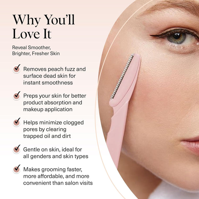 Dermaplane Razor for Women Face – Blush, 12 pcs