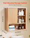 Bathroom Wall Cabinet, with Door and Adjustable Shelf, over the Toilet Storage Medicine Cabinet Wall Mounted, Hanging Organizer with Shelves and Open Partition for Laundry Room Kitchen Restroom