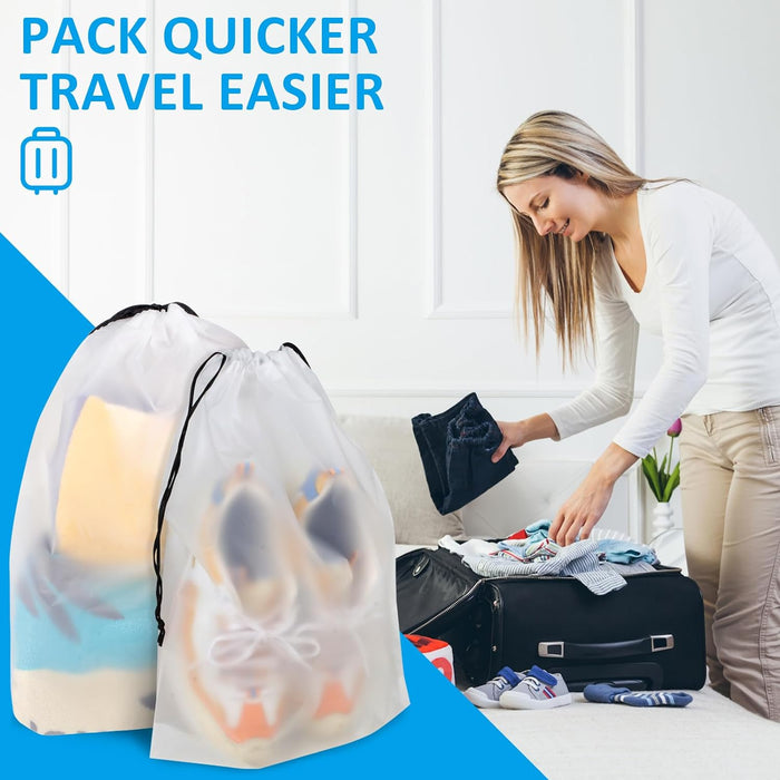 Clear Shoe Bags for Travel 5 PCS, Drawstring Travel Shoe Bags for Packing