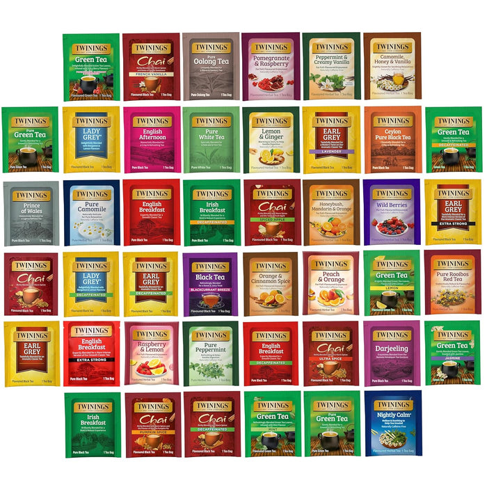 Tea Bag Sampler Assortment, Variety Pack (44 Count), 44 Unique Flavours for Tea Lovers: Women, Men, Couples, Family, Fri