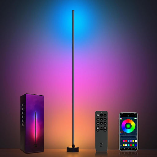 Corner Floor Lamp - Smart RGB LED Corner Lamp with App and Remote Control, 16 Million Colors & 68+ Scene, Music Sync, Ti