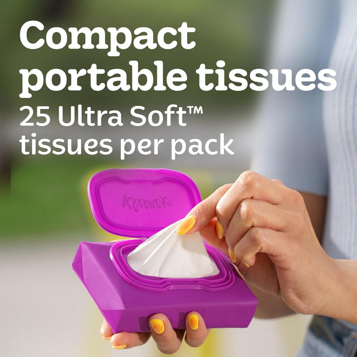 Snap & Go Ultra Soft Facial Tissues, 4 Packs, 25 Tissues per Pack