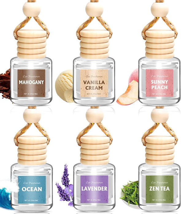 6Pack Car Air Freshener, Hanging Essential Oil Air Freshener Diffuser