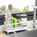 Sponge Holder for Kitchen Sink, Sink Caddy with High Brush Holder, Kitchen Sink Organizer Countertop Rustproof 304 Stainless Steel , Soap Dispenser Kitchen Organizers and Storage Essentials