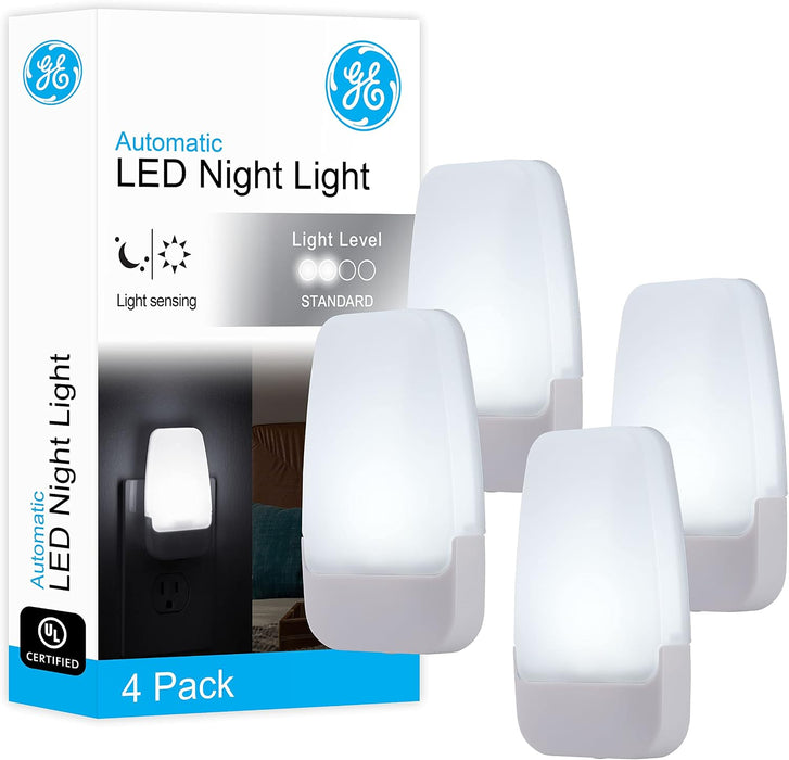 GE Plug in Night Light with Dusk to Dawn Sensor, 4 Pack