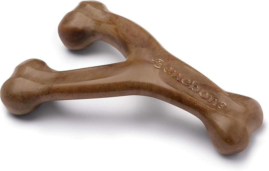 Wishbone Dog Chew Toy for Aggressive Chewers, Real Bacon, Small