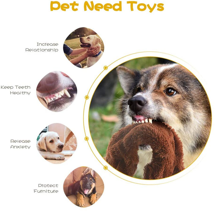 Dog Squeaky Chew Toys No Stuffing Soft Plush for Small Medium Large Breed