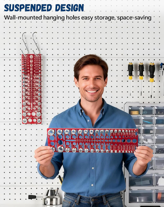 57 Nut and Bolt Thread Checker with 21 Standard &17 Metric &19 Drill Gauges