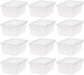 12-Pack 15 Qt Storage Bins with Lids, Clear, Stackable