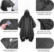 Hooded Rain Poncho for Adults, Reusable Waterproof Raincoat