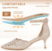 Women's IN2 Candice Wedding Rhinestones Sequins Low Kitten Heels Pumps Dress Evening Shoes for Women Bridal Bride