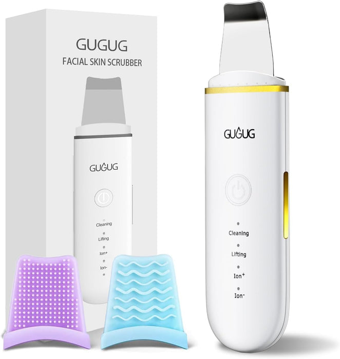 Skin Scrubber Spatula Pore Cleaner Blackhead Remover,4 Modes,White