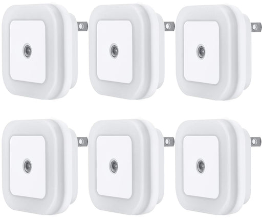 LED Night Light Lamp with Smart Sensor Dusk to Dawn Sensor, Daylight White, 0.5W Plug-in, 6-Pack