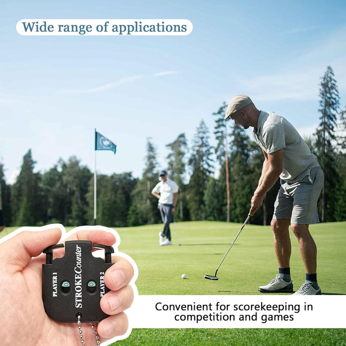 2 PCS Golf Score Counter, 2 Player Stroke for Golf Game Scorekeeper