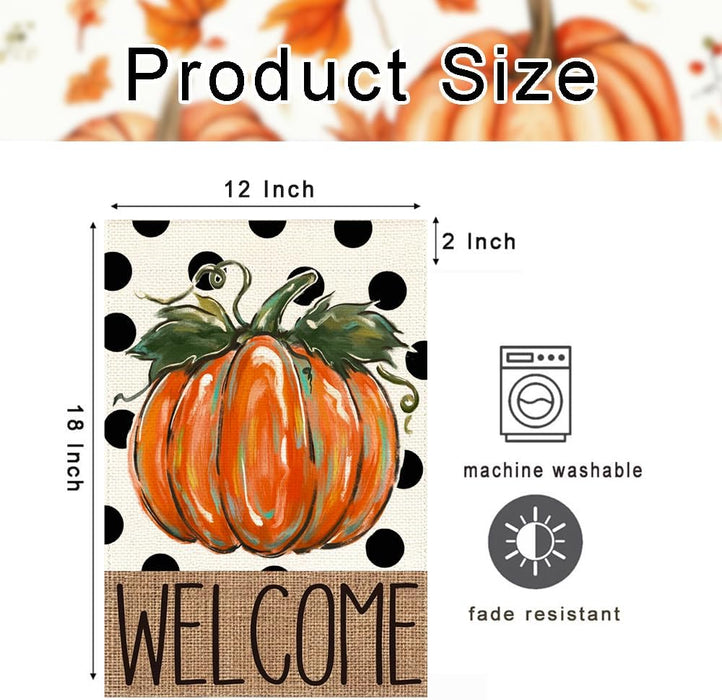 Fall Garden Flags 12x18 Double Sided Pumpkin Thanksgiving Decor