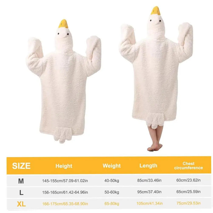 Thicken Hooded Robe Big Goose Nightgown Funny Goose Couple Cute Cartoon Sleepwear Cosplay Duck Home Clothes