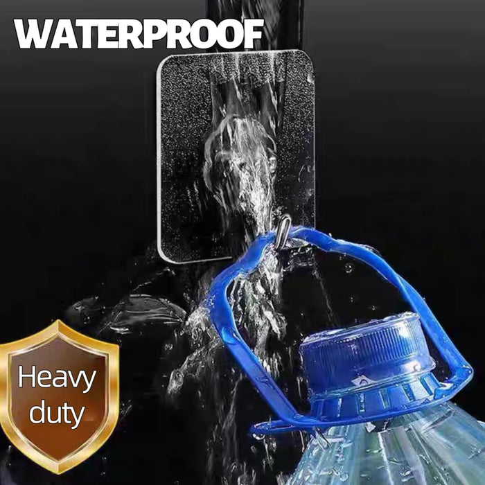 Adhesive Wall Hooks Clear 50lb(Max) Heavy Duty Hanging Sticky-10 Pack