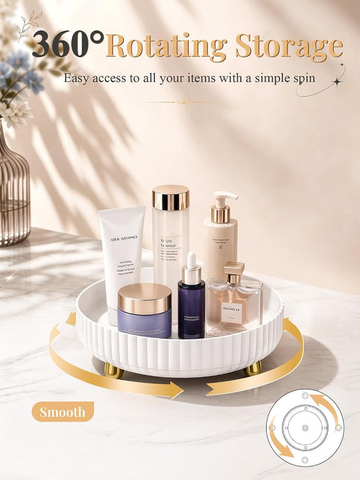360 Rotating Makeup Organizer - Perfume Vanity Skincare Tray