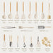22-Piece Cooking Utensils Set with Wood Cool-Touch Handles, Cream