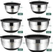 Mixing Bowls with Airtight Lids，6 Piece Stainless Steel Metal Nesting Storage Bowls, Non-Slip Bottoms Size 7, 3.5, 2.5, 2.0,1.5, 1QT, Great for Mixing & Serving(Black)