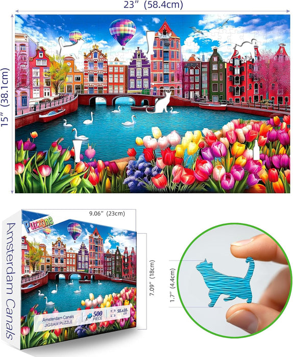 500 Pieces Puzzles for Adults City Landscape - Amsterdam Netherland
