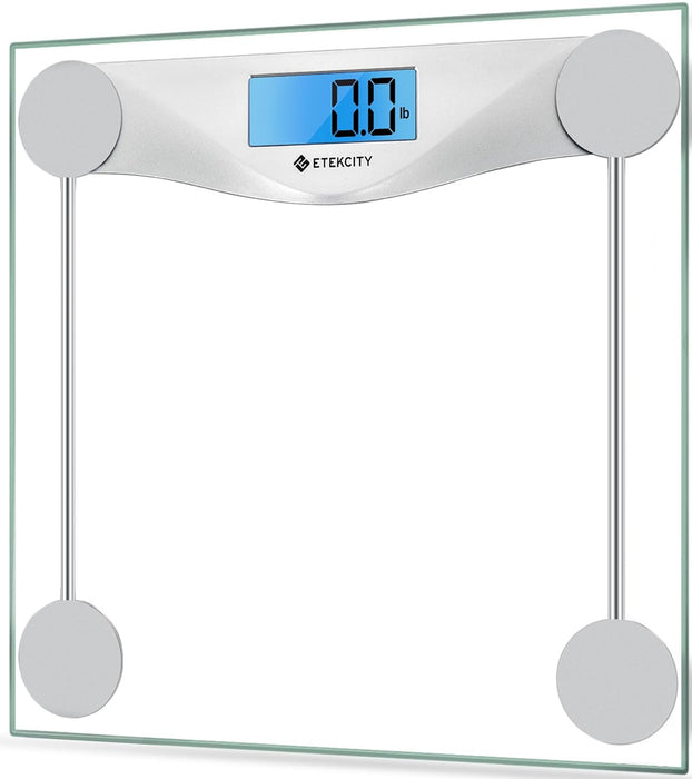 Digital Body Weight Bathroom Scale, 6mm Tempered Glass, 400 lbs