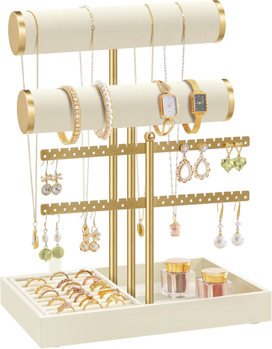 Bracelet Holder Stand, 2 Tiers, Removable Ring Holder