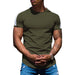 Mens Casual round Curved Hem T-Shirt Men Sport Fashion Short Sleeve T Shirts