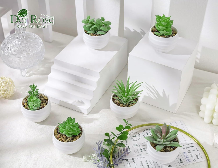6 Pack Succulents Fake Plants for Bedroom Bathroom Home Decor