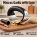 Stainless Steel Garlic Press Rocker Set - Premium Garlic Mincer Garlic Crusher - New Innovative Garlic Crusher with Peel