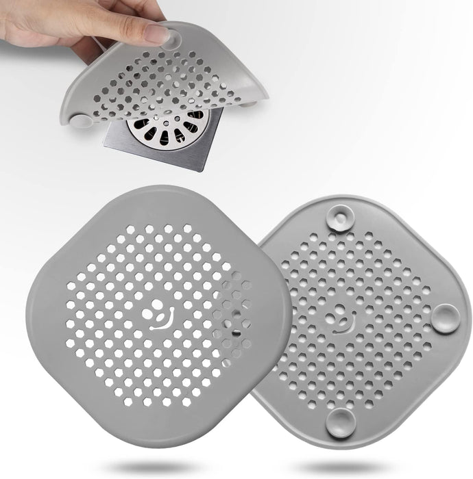 2 Pack Drain Hair Catcher Silicone Bathroom Accessories Shower Drain Protector Sink Drain Strainer Hair Stopper for Show